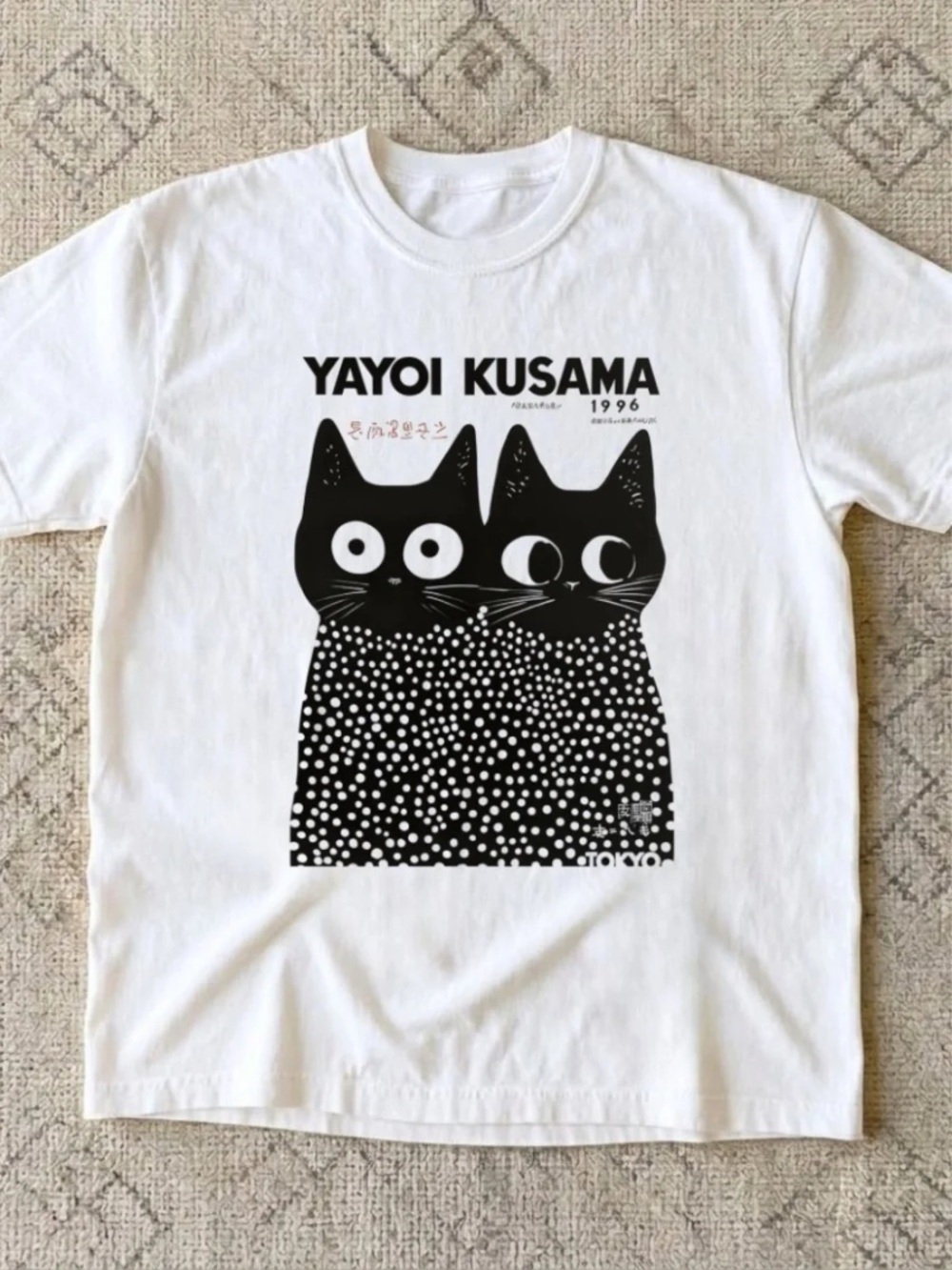 Black & White Cat Graphic Tee | Yayoi Kusama